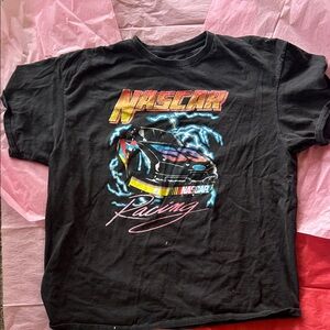 Nascar Black Graphic Tee with Multicolor Design